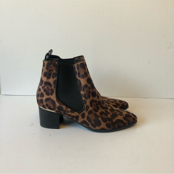 Nine West Leopard Print Chelsea Boots Natural Multi Pony Hair Size 8 - Picture 6 of 16